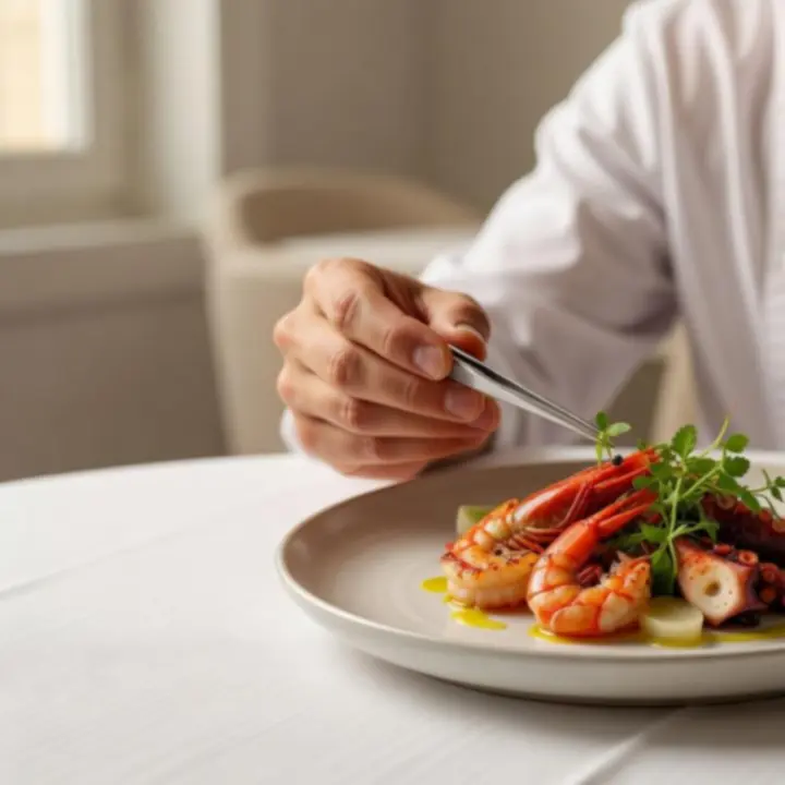 Contemporary gourmet dishes presented by the chef in an elegant setting.